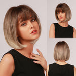 female Short and Medium Smooth Synthetic Hair Wig With Various Colors (06)