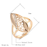 Rose Gold Color Hollowed Out Marquise Shape with Cubic Zirconia Ring