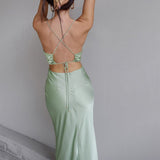 Sexy Slip Satin, Maxi Backless, Prom Evening Dress 46