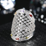 Colorless Round & Colored Marquise Cubic Zirconia Silver Color Rings R40