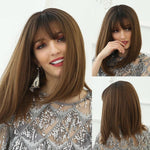 Long Straight Various Colors Synthetic Wig with Bangs (38)