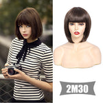 Female 10 Inches Short Bob Synthetic Hair Wig with Bangs (03)