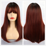 Medium Wavy and Straight Various Colors Synthetic Wigs (37)