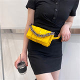 Fashion Solid Color FLAP PU Leather Shoulder Crossbody Bag for Women