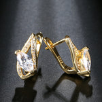 Trendy Gold & Silver Color Marquise Cubic Zirconia Geometric Latch Back Earrings E16