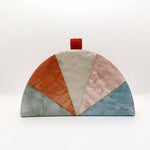 Semicircular Shape Acrylic Patchwork Shoulder Bag 04