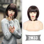 Female 10 Inch Short Bob Synthetic Wig with Bangs (02)