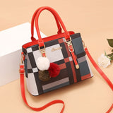 (08) Women's Luxury Tote with Handbag Designer Brand Plaid Shoulder Bag