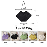 (41) Fashion Large Capacity Geometric Shaped Paneled Weave Tote Bags for Women