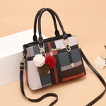 (08) Women's Luxury Tote with Handbag Designer Brand Plaid Shoulder Bag