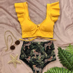 Flora V-Neck High-Waisted Two Piece Swimsuit