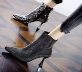 Sequined Ankle High, Thin High Heels Boots 67