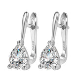 Gold & Silver Color Pear Cubic Zirconia Latch Back Earrings E28