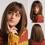 Long Multi Colored Synthetic Wig with Bangs (34)