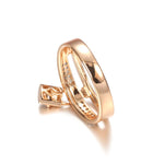 Rose Gold Color Lock Ring  With Cubic Zirconia Ring R11