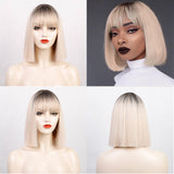 Female Short Smooth Synthetic Wigs With Various Colors (11)