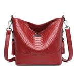 Women's Crocodile Pattern Pu Leather Small Bucket Handbags