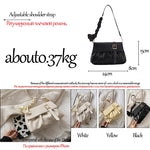 (25S) Designer PU Leather Solid Color Chain Bowknot Decoration with Adjustable Belt Length Shoulder Bags for Women