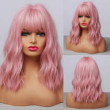 Medium Wavy and Straight Various Colors Synthetic Wigs (37)