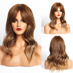 Medium Multi Colored Synthetic Wigs With Bangs (42)