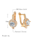 Rose Gold Color, Gold Color & Silver Color Round Cubic Zirconia Latch Back Earrings E19