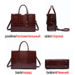 (43) Patent Leather Crocodile Style PU Leather Crossbody Shoulder Hand Bags for Women