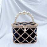 Luxury Hollow Out Wedding Clutch Purse Pearl Hander 01