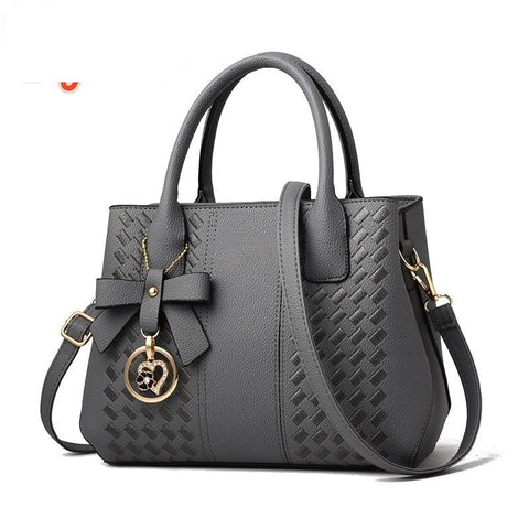 (28) Luxury Embroidery Large Capacity Bow Shoulder Top-handle Bag with Tassel Handbag for Women