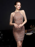 Halter Top Sequined Party Bodycon Dress 58