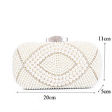 Faux Pearl Over the Shoulder Evening Clutch Bags 14