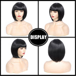 Short Synthetic Straight Bob Wig with Bangs (46)