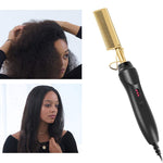 Electric Hot Heating Comb 2 in 1 Hair Straightener & Hair Curler