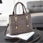 (01) Tote PU Leather Women's Sequined with Buttons Shoulder Bag