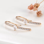 Rose Gold Color Blue & Colorless Cubic Zirconia  Hook Earrings E36