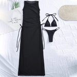 3 pieces set High neck swimwear cover-ups