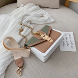 (23S) Small Summer Contrast Color PU Leather Crossbody Bags For Women