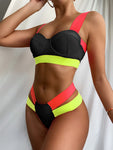 Patchwork Push up Bikini