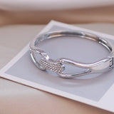 Trendy Charm Cuff Bracelet with Cubic Zirconia B17