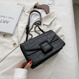 (02S) Women's Stone Pattern PU Leather Crossbody Bags