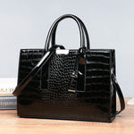 (43) Patent Leather Crocodile Style PU Leather Crossbody Shoulder Hand Bags for Women