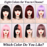 Female Short Smooth Synthetic Wigs With Various Colors (11)