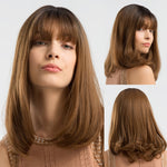 female Short and Medium Smooth Synthetic Hair Wig With Various Colors (06)