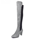 Fashion Knee High Boots Flock Slim Boots 76