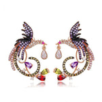 Unique Rose Gold Color Cubic Zirconia Phoenix Stud Earrings E15