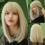 female Short and Medium Smooth Synthetic Hair Wig With Various Colors (06)