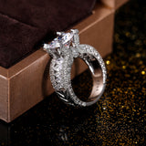 Women's Gold Color Engagement Rings Big Round Cubic Zirconia Ring 56