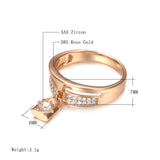 Rose Gold Color Lock Ring  With Cubic Zirconia Ring R11