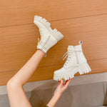 Warm Platform Ankle PU Leather Boots 18