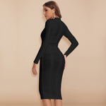 Sexy Cut Out Turtleneck Long Sleeve Party Bandage Bodycon Dress 144