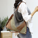 (52) Solid Color Canvas Fashion All-match Shoulder Bags for Women